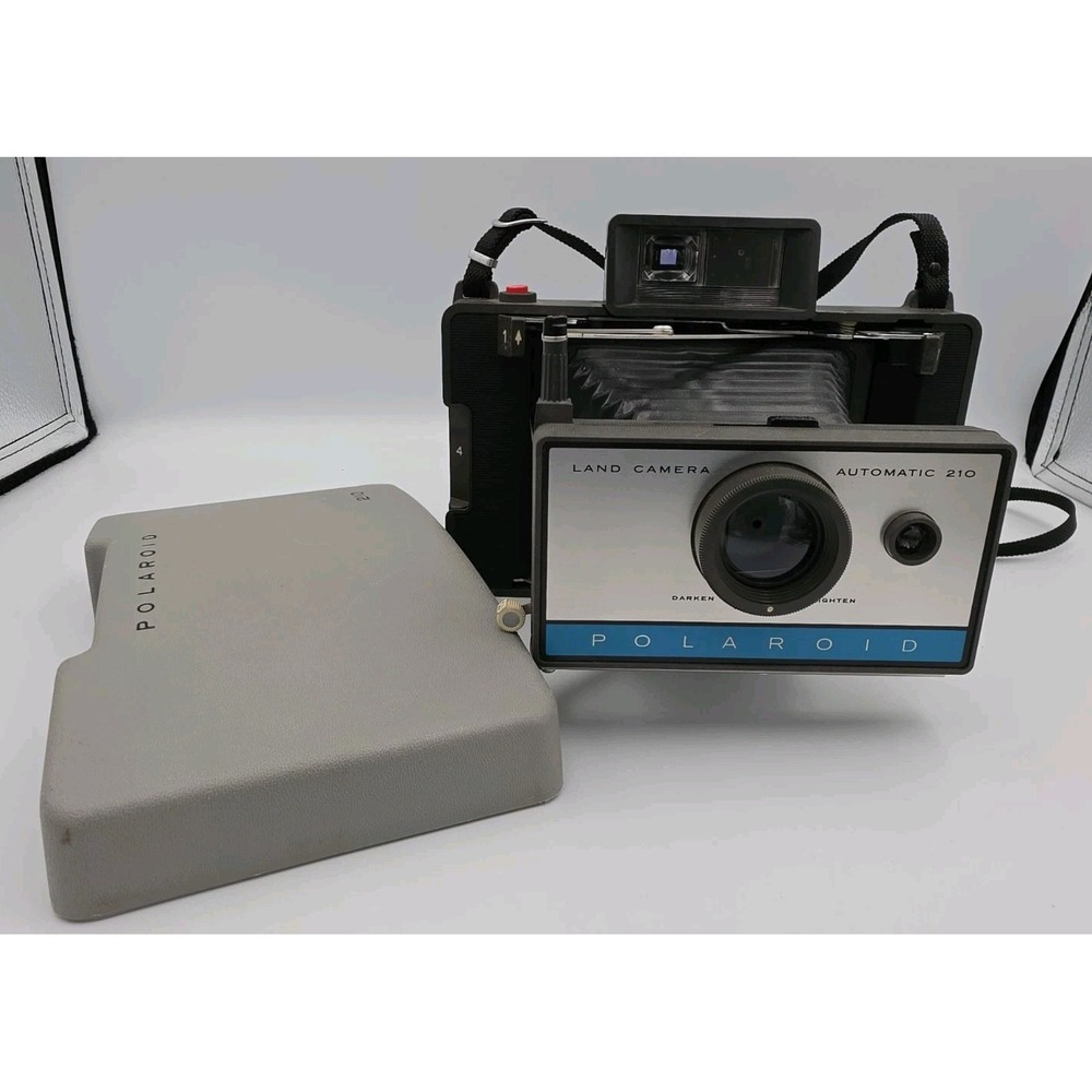 Vintage Polaroid Automatic 210 Land Camera with Case and Manual